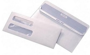 3-7/8 X 8-7/8 Flip -N- Seal Double Window Envelope #9 Self Seal Envelope for Quickbooks and Other Accounting Programs Qty 500 